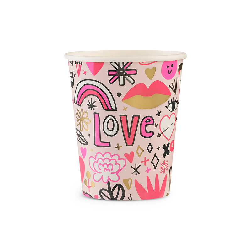 Love Notes 9 oz Cups, Pack of 8