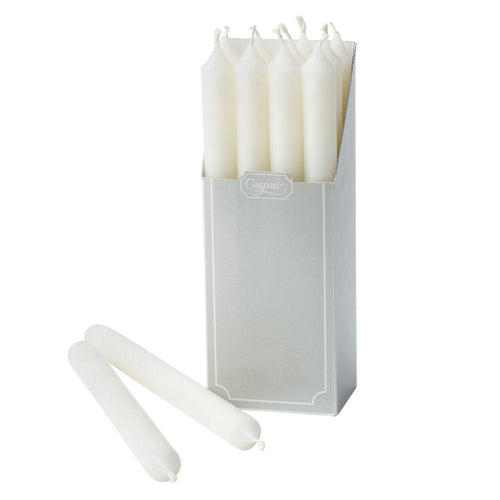 Straight Taper 10" Candles in White - 12 Candles Per Box
