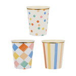 Colorful Pattern Cups, Assorted Pack of 8