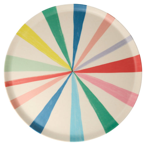 Bright Stripe Large Bamboo Plate
