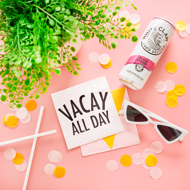 "Vacay All Day" Witty Cocktail Napkins, Pack of 20