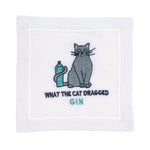 What the Cat Dragged Gin Cocktail Napkin, Set of 4