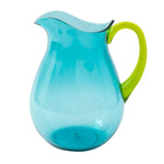 Acrylic Pitcher in Turquoise with Green Handle - 1 Each 1