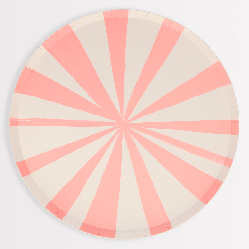 Pink Stripe Dinner Plates