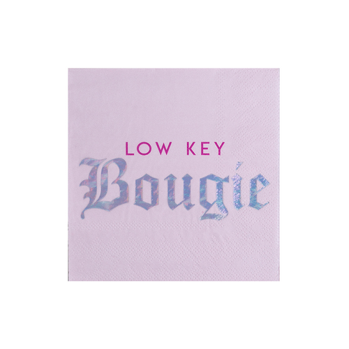 "Low Key Bougie" Witty Cocktail Napkins, Pack of 20