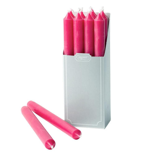 Straight Taper 10" Candles in Fuchsia - 12 Candles Per Box