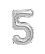 16" Silver Number Balloons (0-9, #)