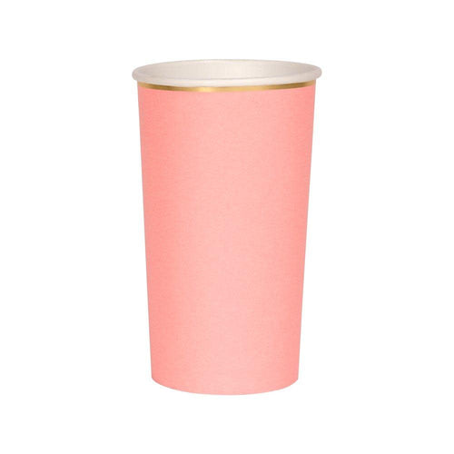 Neon Coral Highball Cups