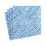 Fretwork Paper Cocktail Napkins in Blue - 20 Per Package 1