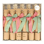 Gingham Bow Reindeer Crackers, Pack of 6