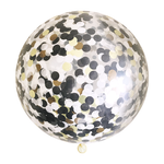 Jumbo Confetti Balloon - Black, White & Gold