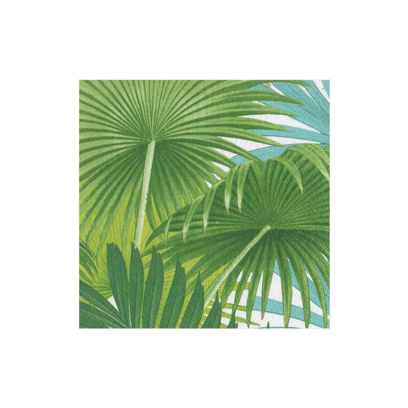 Palm Fronds Paper Cocktail Napkins in White - 20 Per Package 3