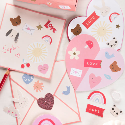 Heart Concertina Valentine Stickers