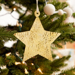 Hammered Brass Star Ornament
