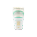 Clover Frenchie Striped 9 oz Cups, Pack of 8