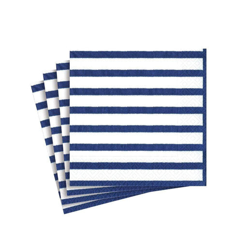 Bretagne Paper Cocktail Napkins in Blue - 20 Per Package 1