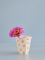 Soft Pink Floral Print Medium Melamine Cup