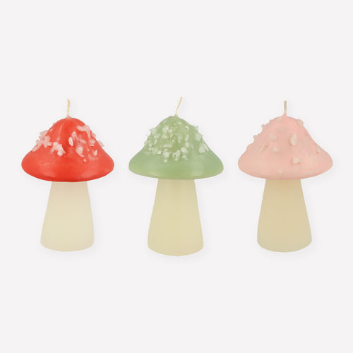 Mushroom Candles, Pack of 3