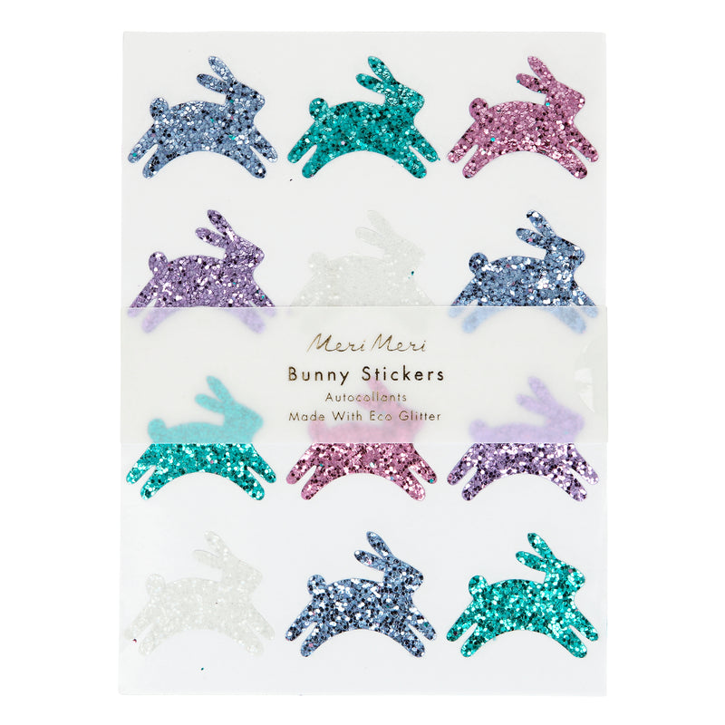 Glitter Bunny Stickers, Pack of 8