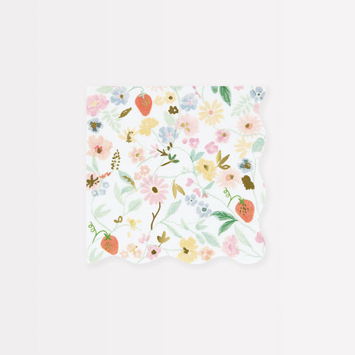 Elegant Floral Small Napkins,  Pack of 16