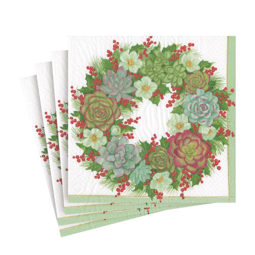 Succulent Wreath Paper Luncheon Napkins - 20 Per Package - 2 Packages
