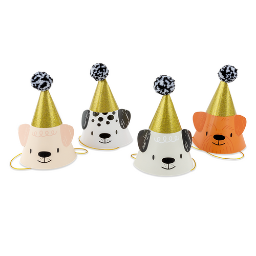 Bow Wow Party Hats, Pack of 8