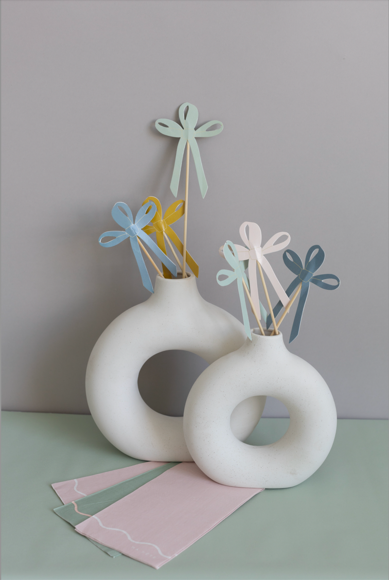 Signature Cake Toppers: Pink, Mint, Blue, Mustard (8)