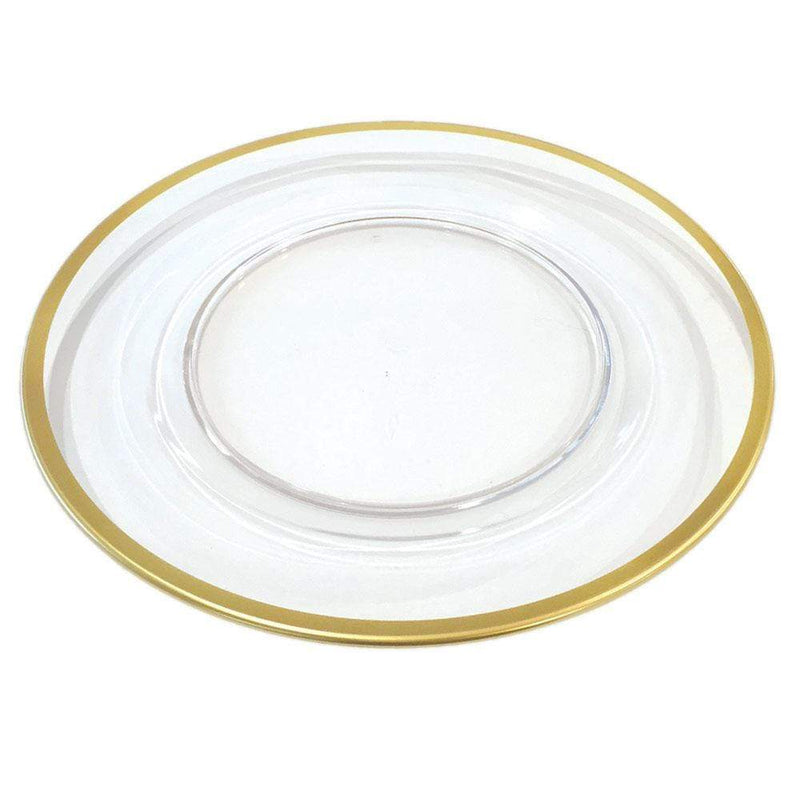 Acrylic Plate Charger in Clear with Gold Rim - 1 Each 4
