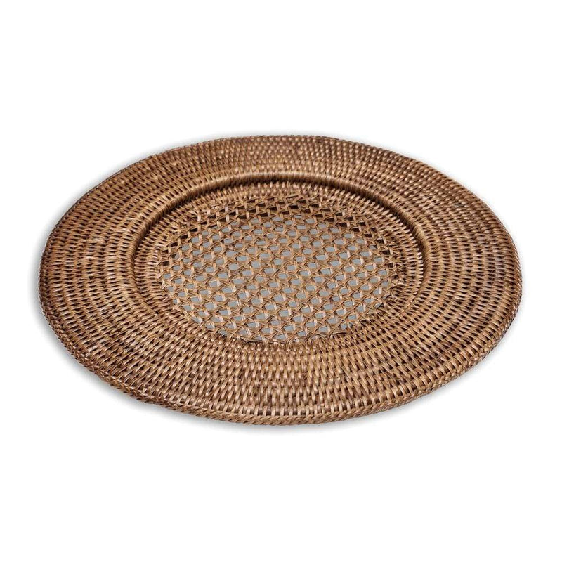 Rattan Round Plate Charger in Dark Natural - 1 Each 3
