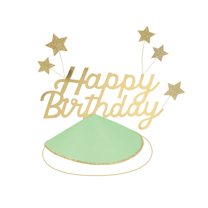 Happy Birthday & Stars Party Hats, Pack of 6