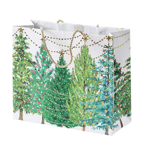 Christmas Trees with Lights Large Gift Bag - 4 Each