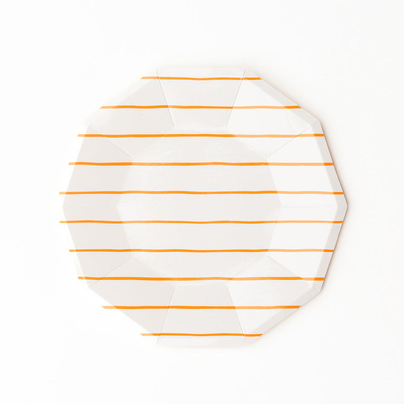 Clementine Frenchie Striped Small Plates, Pack of 8