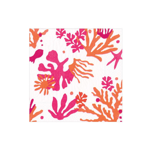 Matisse Paper Cocktail Napkins in Coral & Orange - 20 Per Package, 2 Packages