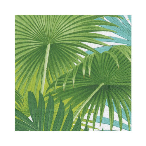 Palm Fronds Paper Luncheon Napkins in White - 20 Per Package