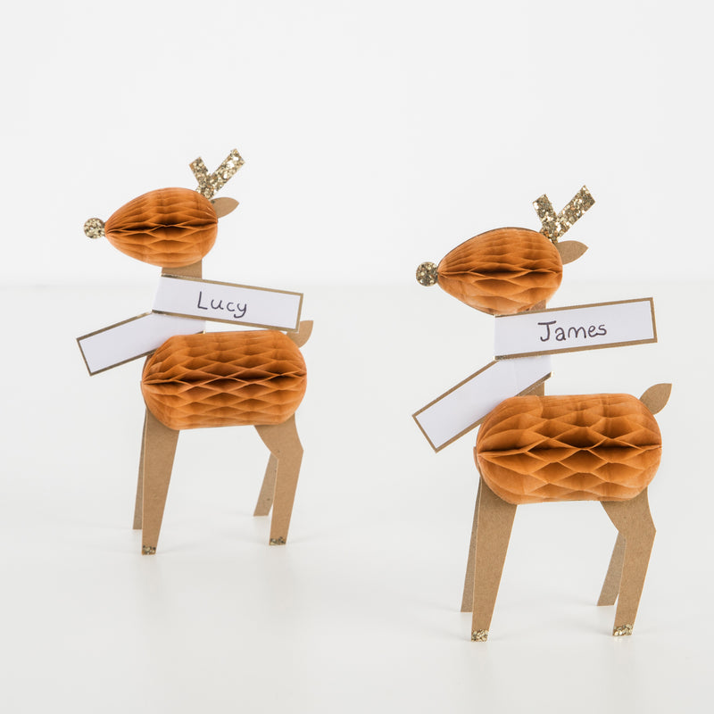 Honeycomb Reindeer Place Cards, Pack of 8
