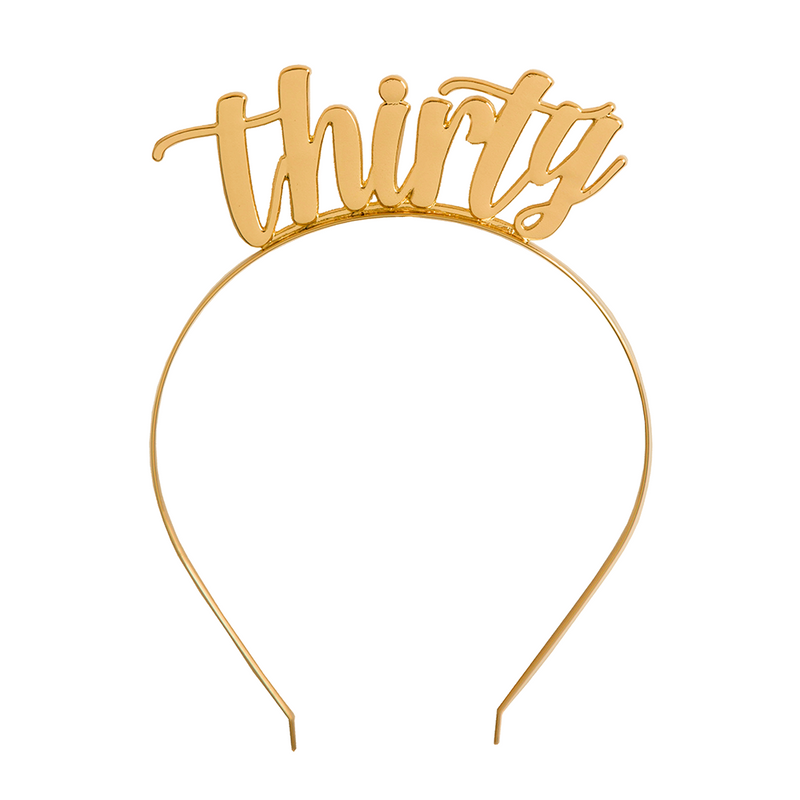 "Thirty" Metal Headband - Gold