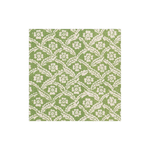 Domino Paper Floral Cross Brace Paper Cocktail Napkins in Green - 20 Per Package 1