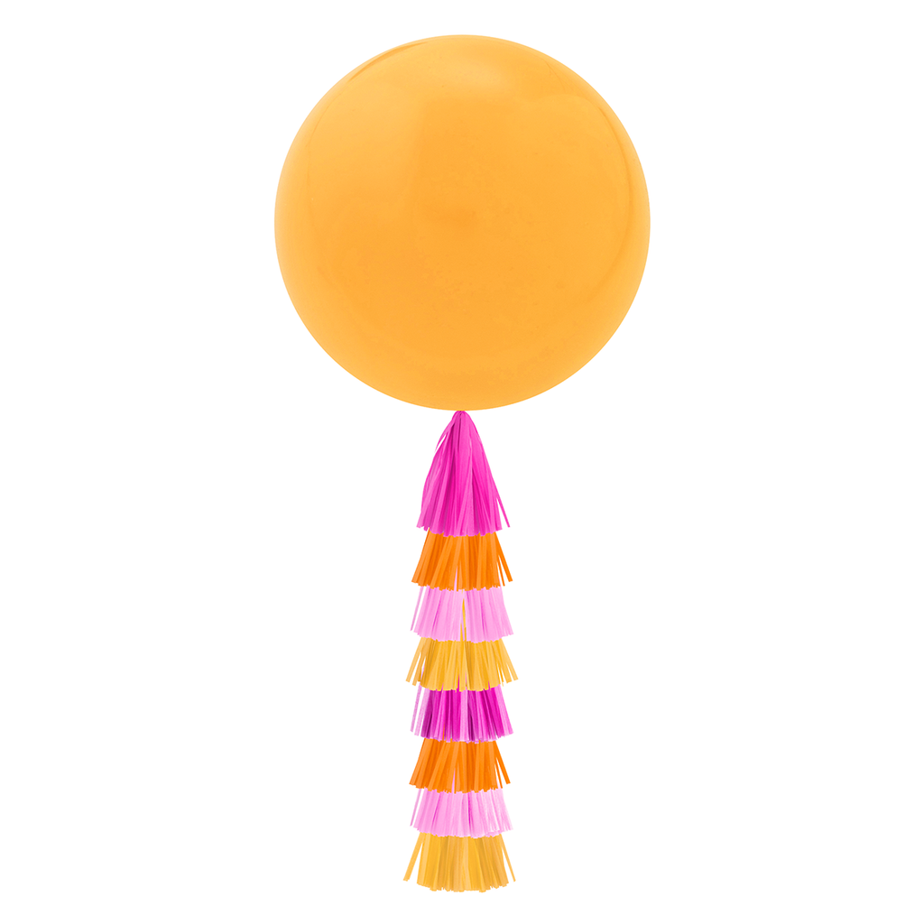 Jumbo Balloon & Tassel Tail - Magenta Pink Hearts S7147