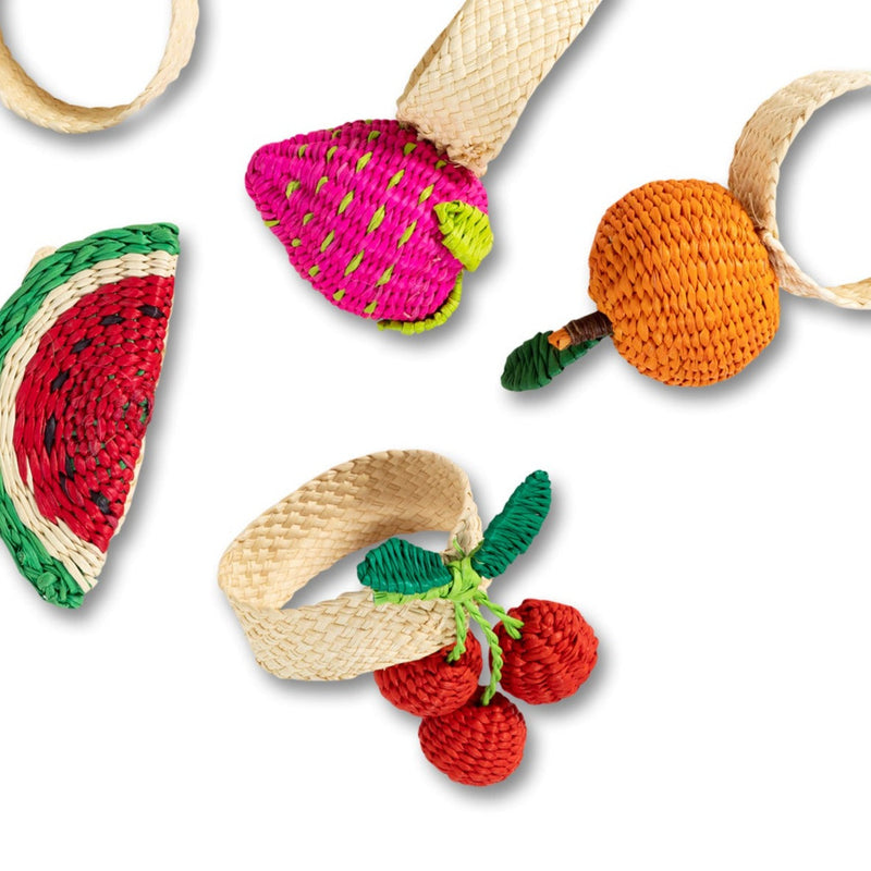Raffia Napkin Ring - Cherry