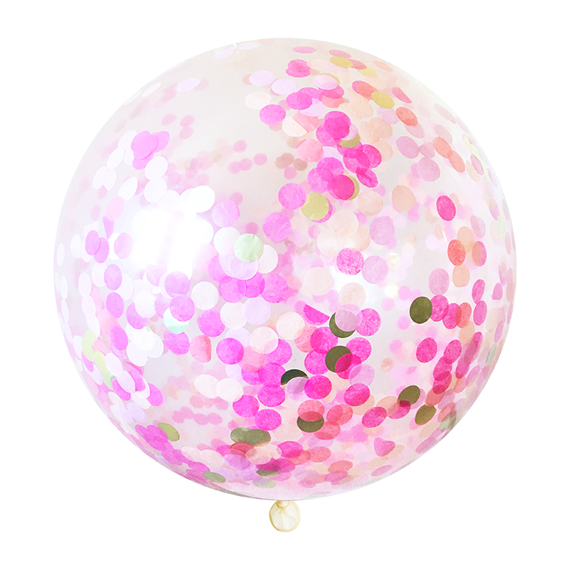 Jumbo Confetti Balloon - Pink Party