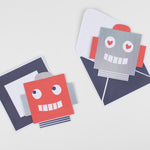 Robot Concertina Valentine Stickers,  Pack of 12