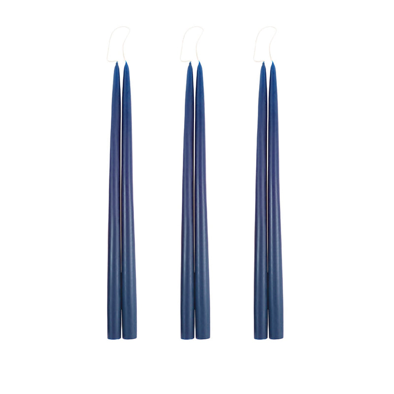 18" Midnight Dipped Tapers, Set of 6