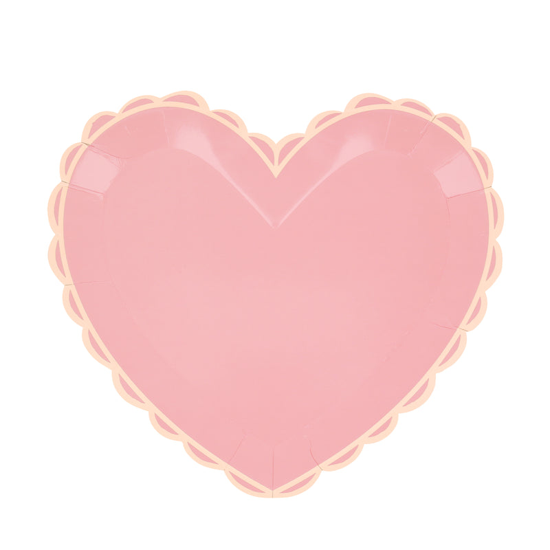Pastel Heart Large Plates, Pack of 8