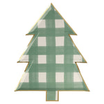 Green Gingham Tree Plates