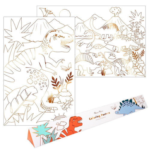 Dinosaur Kingdom Coloring Posters, Pack of 2