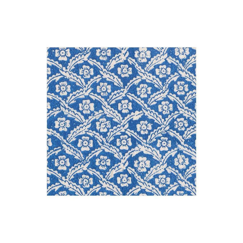 Domino Paper Floral Cross Brace Paper Cocktail Napkins in Blue - 20 Per Package 3