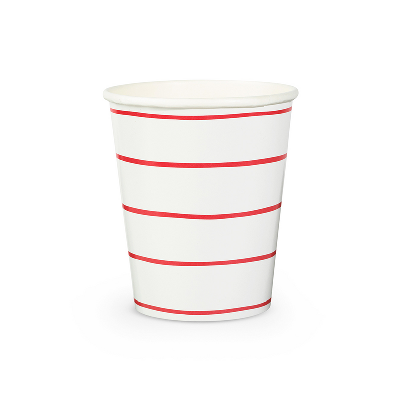 Candy Apple Frenchie Striped 9 oz Cups, Pack of 8