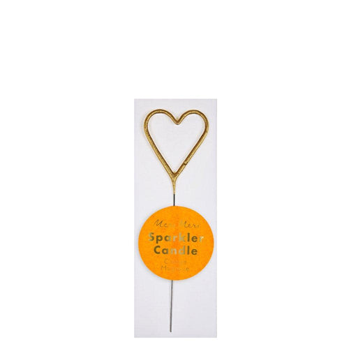 Mini Gold Sparkler Heart Candle