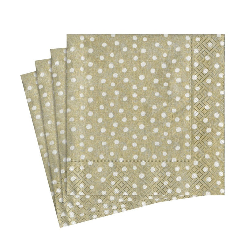 Small Dots Paper Luncheon Napkins in Platinum - 20 Per Package