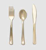 Metallic Gold Cutlery (30 per pack)